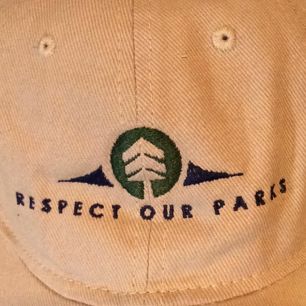 Respect Our Parks beige embroidered hat, NWT